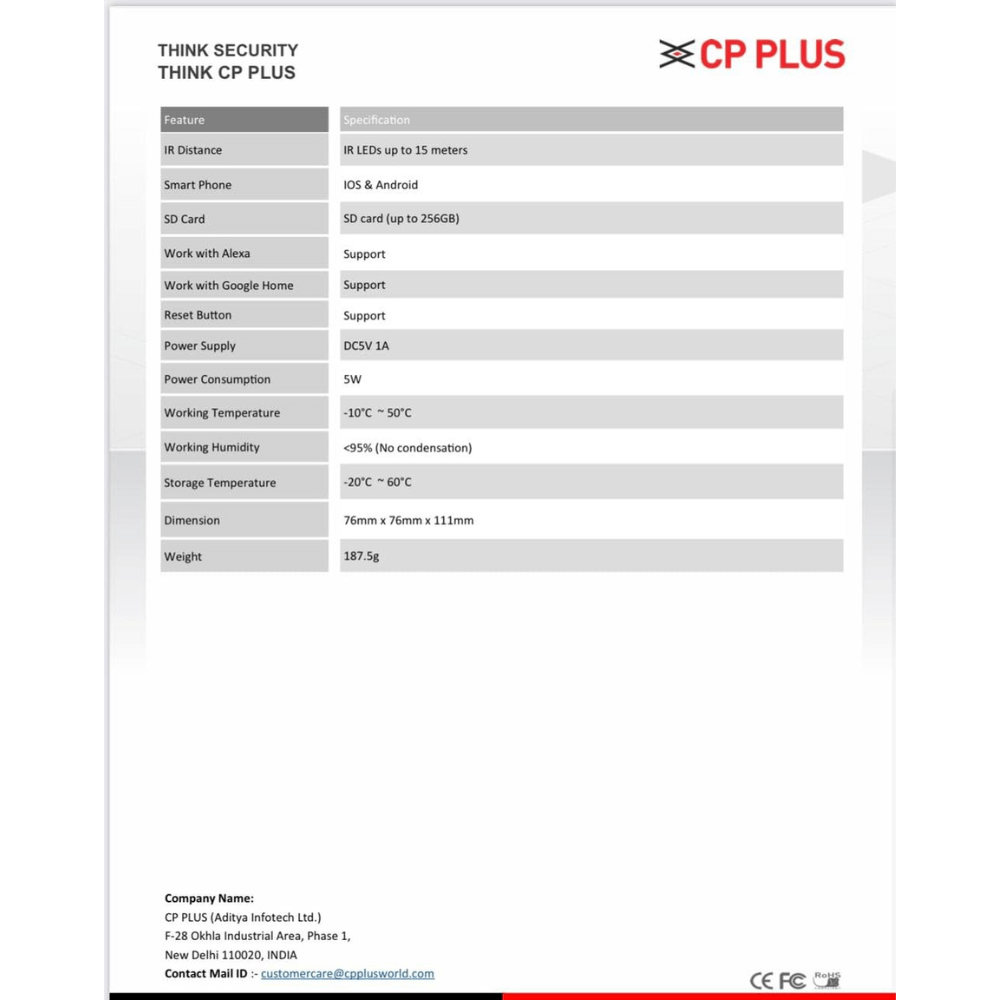 3 CP PLUS CP-E28A 2MP Full HD Wi-Fi CCTV Camera – 360° PT, Motion Tracking, Night Vision, 2-Way Talk, Cloud & SD Card Support - Image 3