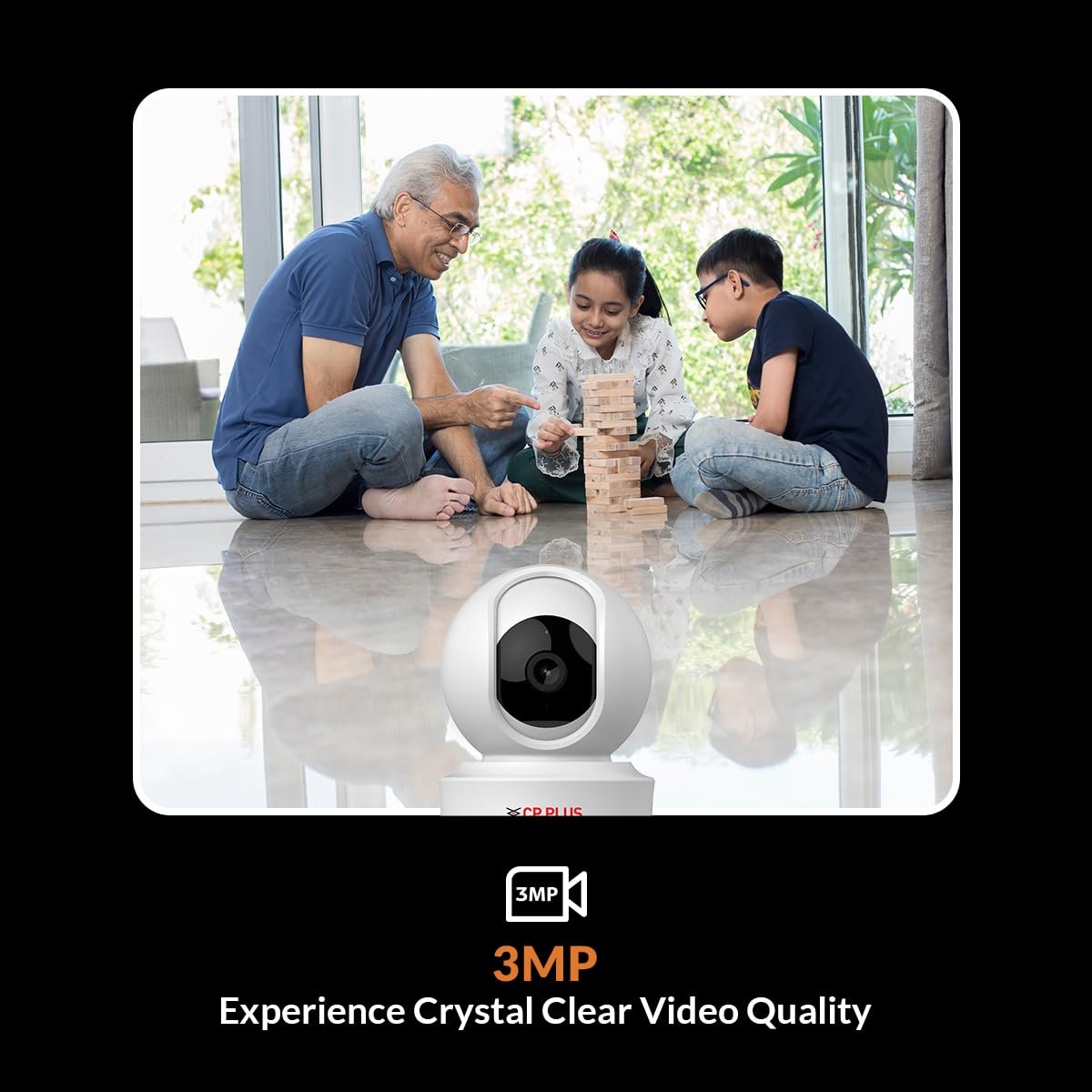 61E5F50aqgL._SL1200_ CP PLUS CP-E31Q 3MP Smart Wi-Fi CCTV Camera – 360° View, Motion Tracking, 2-Way Talk, Cloud & SD Card Support, 15M Night Vision - Image 2
