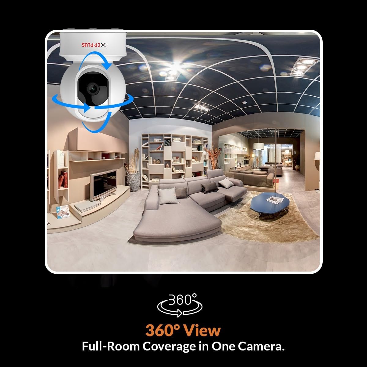61l9Isd1iBL._SL1200_ CP PLUS CP-E31Q 3MP Smart Wi-Fi CCTV Camera – 360° View, Motion Tracking, 2-Way Talk, Cloud & SD Card Support, 15M Night Vision - Image 5