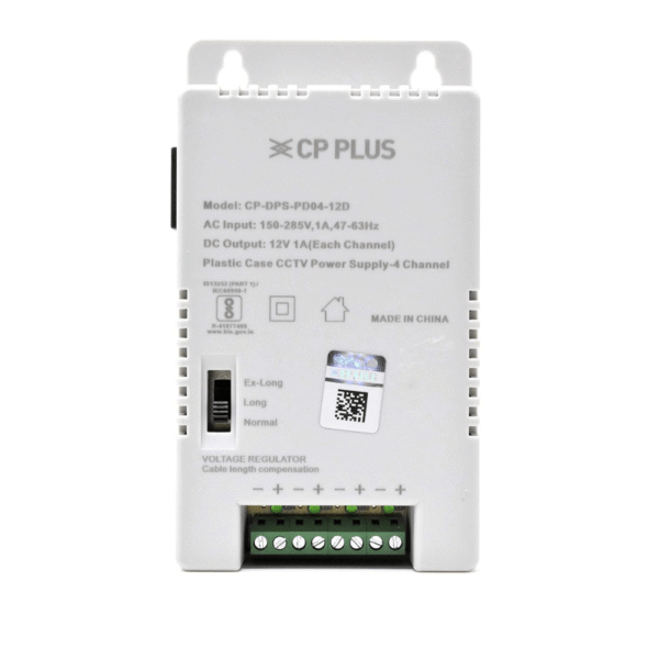 CP PLUS 12V 5A 4 Channel Fiber SMPS for CCTV Camera Power Supply