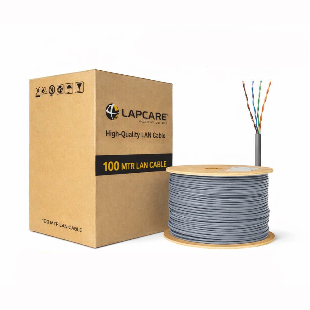 1 Lapcare Cat 6 LAN Cable 100 Meter Ethernet Cable Grey - Image 1