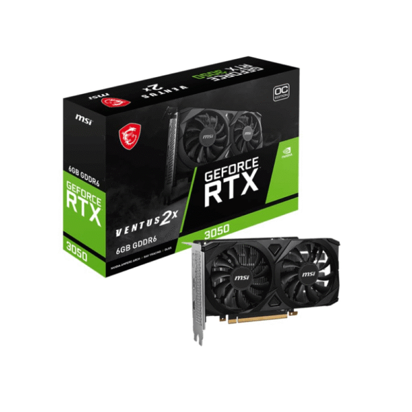 MSI GeForce RTX 3050 Ventus 2X OC 6GB GDDR6 Graphics Card, PCIe 4.0, 96-Bit, Dual Fan, 1492MHz Boost Clock