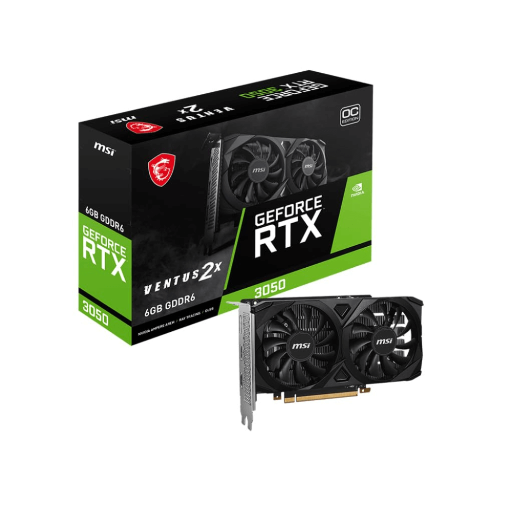 1-3-1.png MSI GeForce RTX 3050 Ventus 2X OC 6GB GDDR6 Graphics Card, PCIe 4.0, 96-Bit, Dual Fan, 1492MHz Boost Clock - Image 1