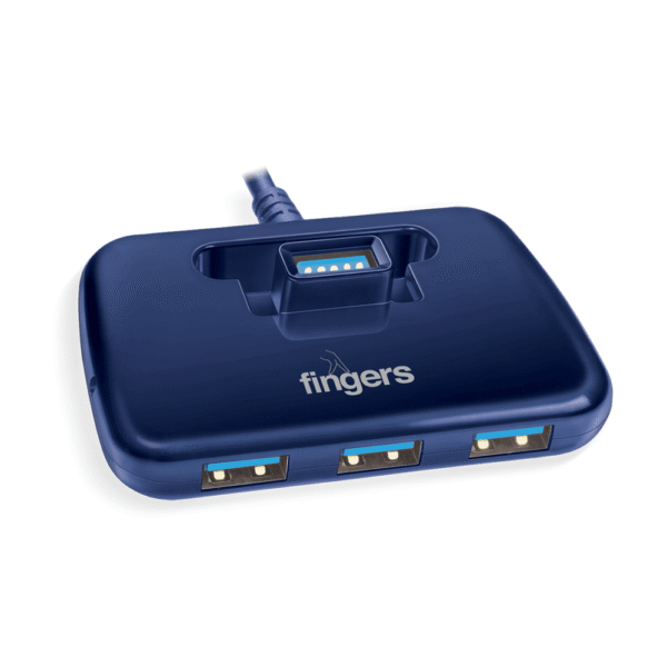 FINGERS Fast T3.0 USB Hub 4 Port USB 3.0 with 1m Cable (Royal Blue)