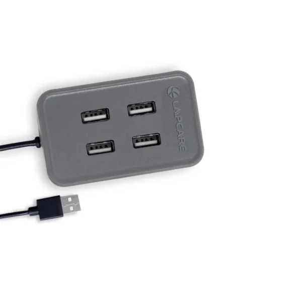 Lapcare LHB-006 4-Port USB 2.0 Hub with 1m Cable, 480Mbps Speed, Plug & Play, 1-Year Warranty