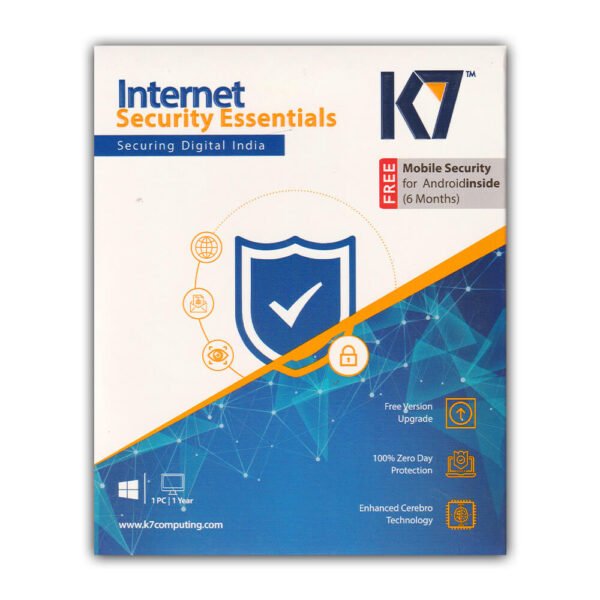 K7 Internet Security Essentials Securing Digital India, 1 User 1 Year Email Delivery