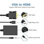 VGA to HDMI Adapter with Audio – VGA Male to HDMI Female, 1080P, 3.5mm Audio Jack - Image 2
