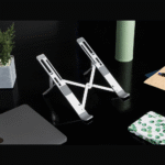 Laptop Stand Height Adjustable Foldable Portable Ventilated (Aluminum Alloy, Silver) - Image 3