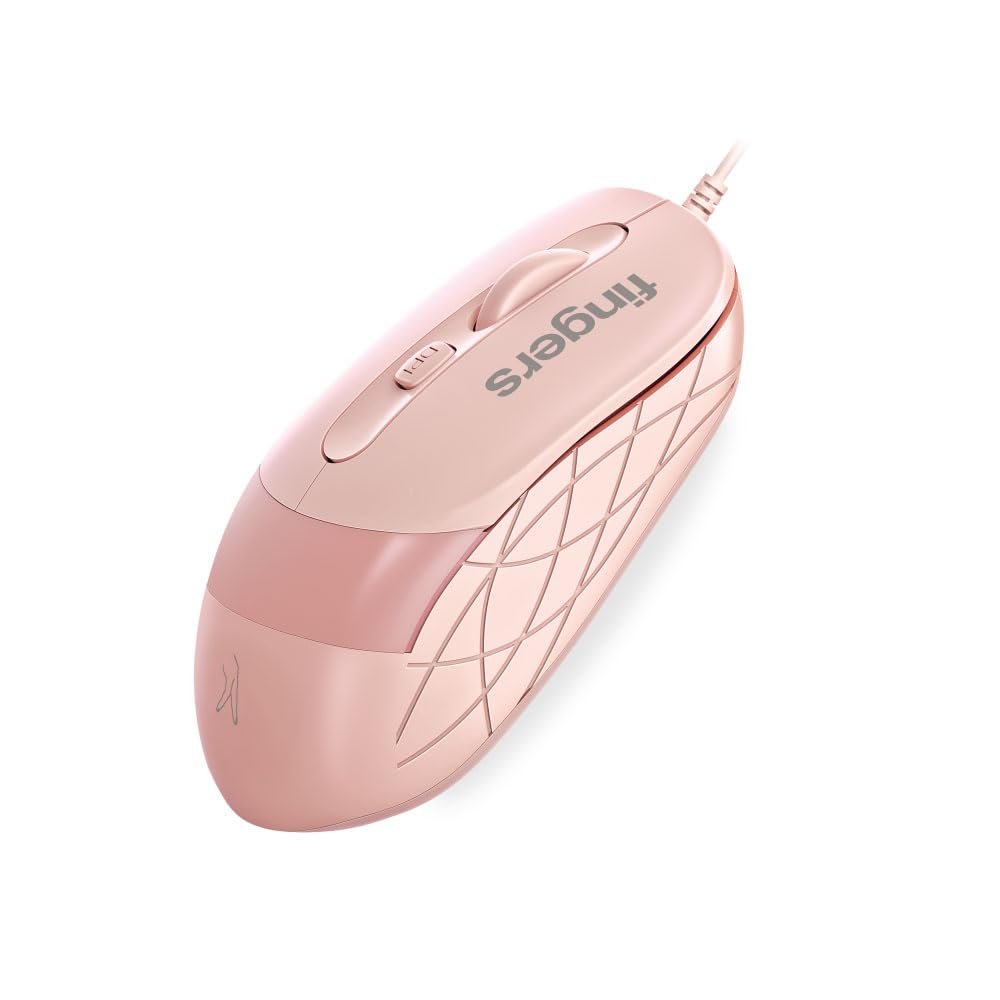 414mY9OsI8L._SL1000_.jpg FINGERS SuperHit Wired Mouse - Blush Pink - Image 1