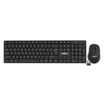 Frontech KB-0029 Wireless Rechargeable Keyboard and Mouse Combo – 2.4GHz, 104 Keys, 1600 DPI, USB for PC, Laptop, Mac (Black)