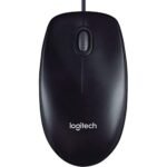 Logitech M90 Wired USB Mouse, 1000 DPI Optical Tracking, Ambidextrous, PC/Mac/Laptop - Black