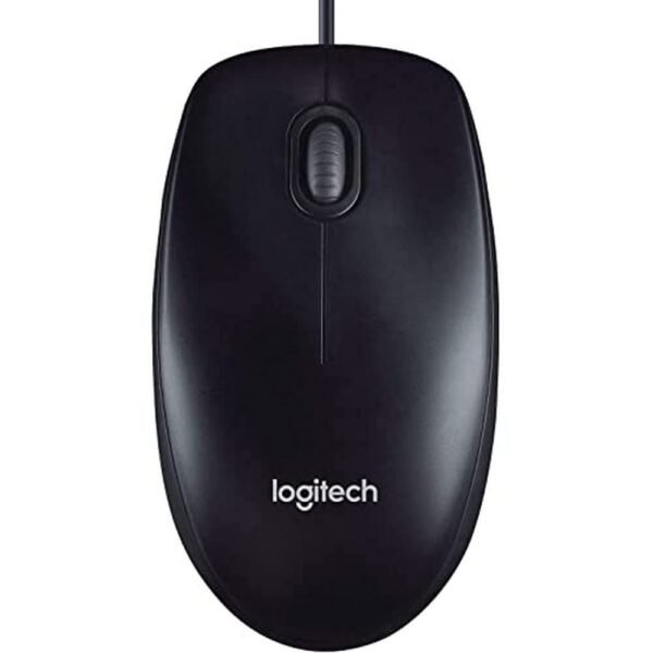 Logitech M90 Wired USB Mouse, 1000 DPI Optical Tracking, Ambidextrous, PC/Mac/Laptop - Black