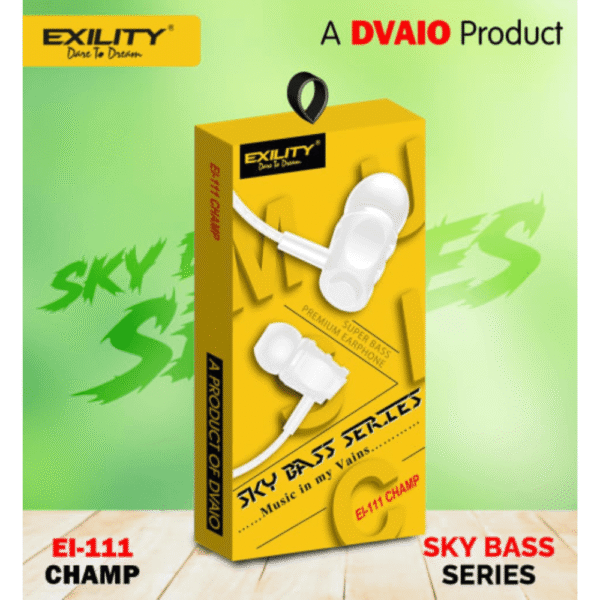 Exility EI-111 Wired In-Ear Headphones with Mic (White)