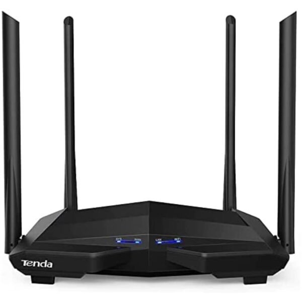 Tenda AC10 AC1200 Dual-Band Gigabit WiFi Router - MU-MIMO, VPN Support, 4 Ports, Black