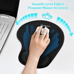 Mouse Pad with Wrist Rest - Lycra Cloth Nonslip - Image 3