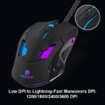 Lapcare Champ LGM-100 Gaming Mouse - 6 Buttons, 3600 DPI, LED Lights, Wired (Black) - Image 4
