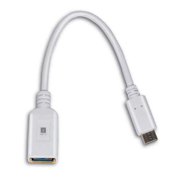 iBall USB Type-C Male to USB 3.0 Female OTG Adapter, White