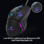 Lapcare Champ LGM-105 Gaming Mouse - 6 Buttons, 3600 DPI, Breathing LED, Wired (Black) - Image 5