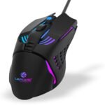 Lapcare Champ LGM-105 Gaming Mouse - 6 Buttons, 3600 DPI, Breathing LED, Wired (Black)