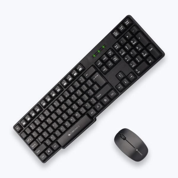 ZEBRONICS Zeb-Companion 115 Wireless Keyboard 104 Keys 2.4GHz with Rupee Key & Multimedia (Black)