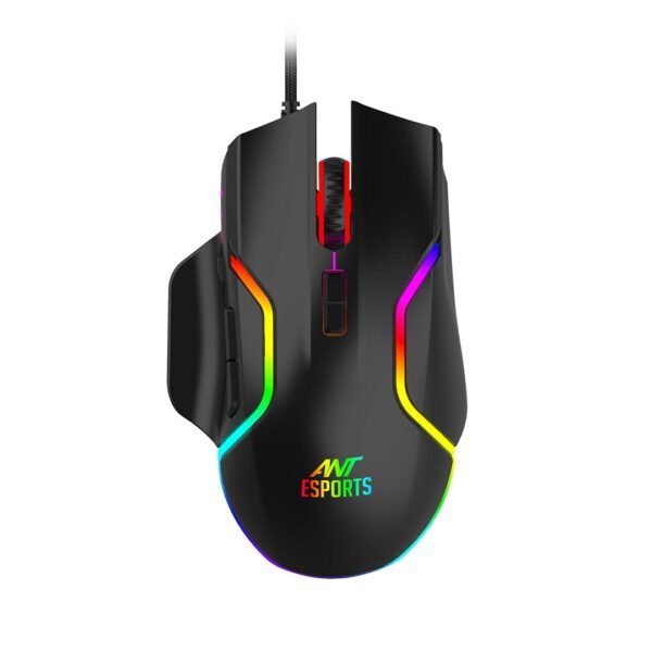 Ant Esports GM320 RGB Optical Wired Gaming Mouse, 8 Programmable Buttons, 12800 DPI