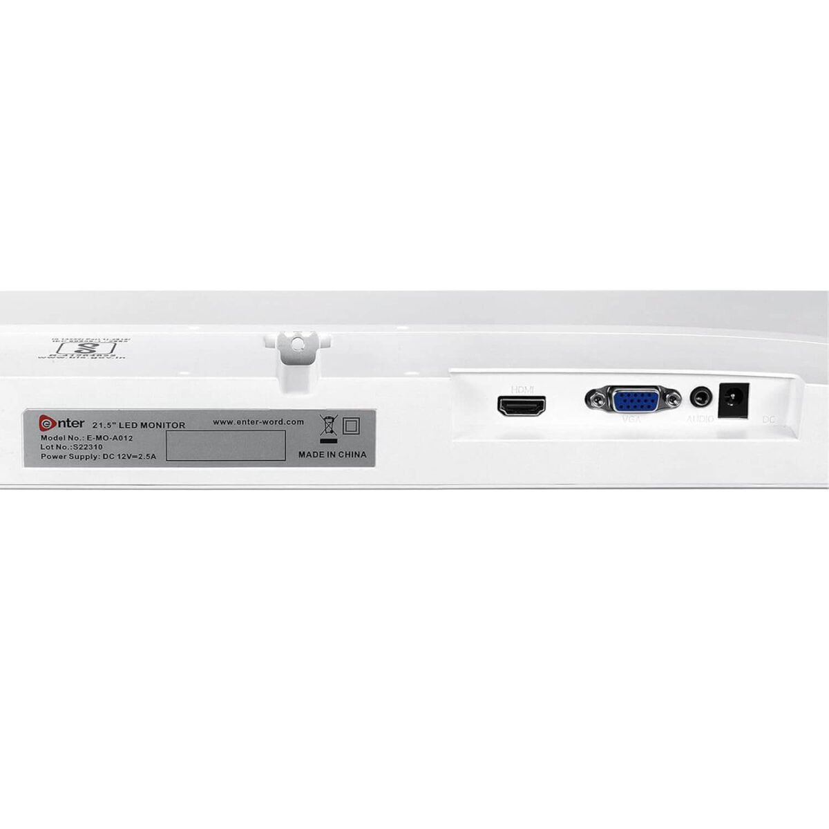 Enter A012 21.5" HD LED Monitor, 75Hz, 1080p, HDMI & VGA, Wall Mountable (White-Silver) - Image 5