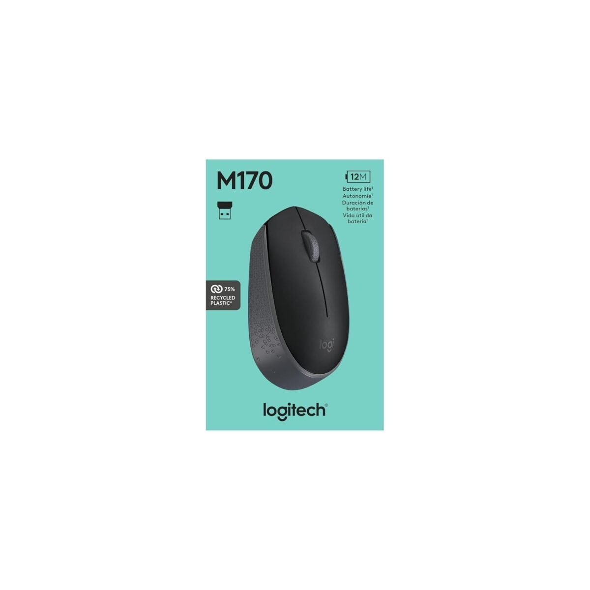 Logitech M170 Wireless Mouse – 2.4GHz Optical Mouse with USB Nano Receiver, 3 Buttons, Black - Image 10