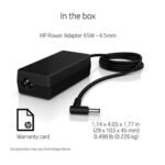 HP 65W Original Laptop Charger Adapter 4.5mm Black - Image 3