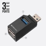 Zebronics 180HB USB Hub with 3 Ports, USB 3.0, 5 Gbps Transfer Speed, Multi OS Compatible, Plug and Play - Image 6
