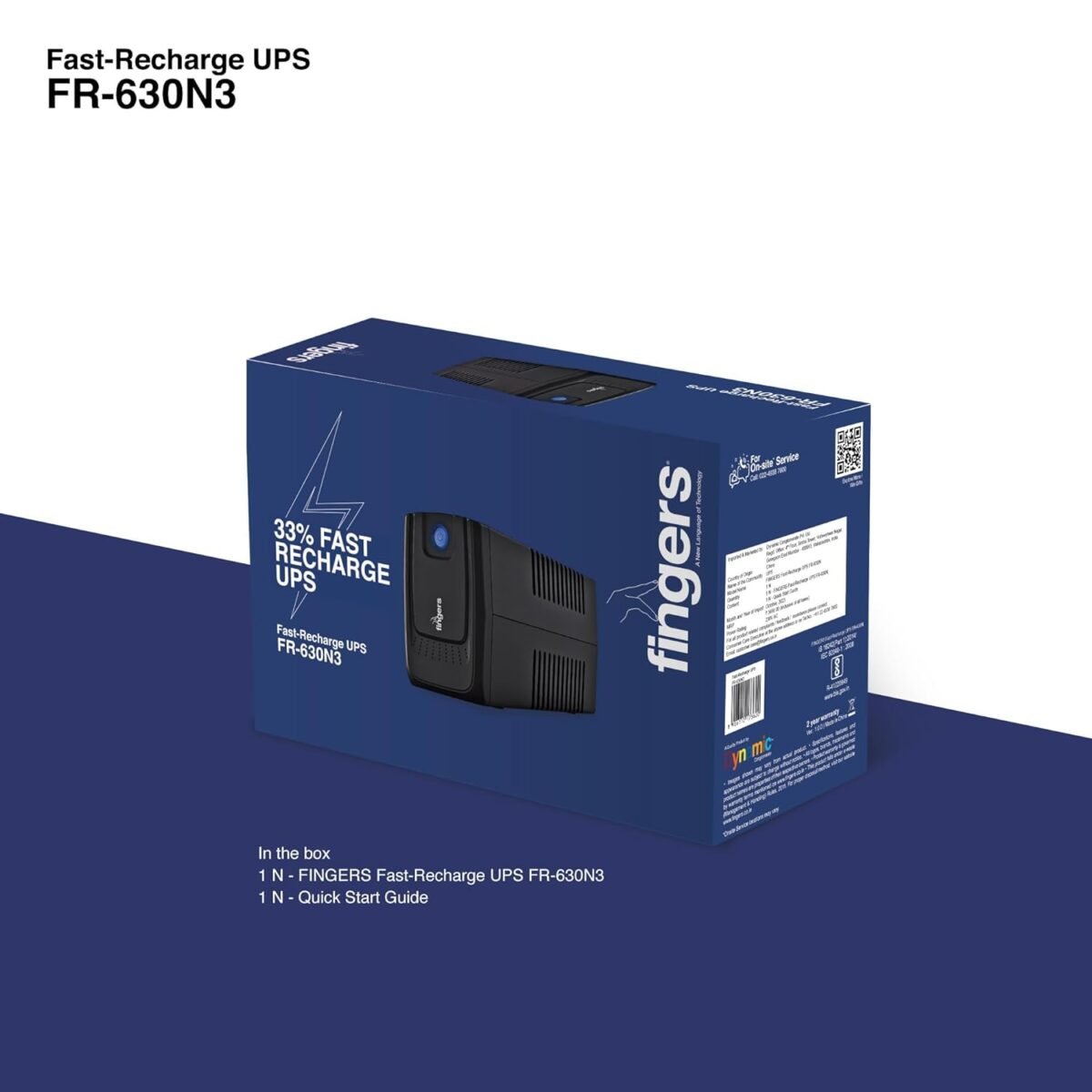 FINGERS FR-630N3 Fast Recharge Line Interactive UPS Power Protection (600 VA / 360 W) - Image 5