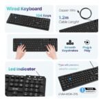 EVM WDK-315 Spill‑Resistant USB Keyboard 104 Keys UV Coated (1 Year Warranty) - Image 2