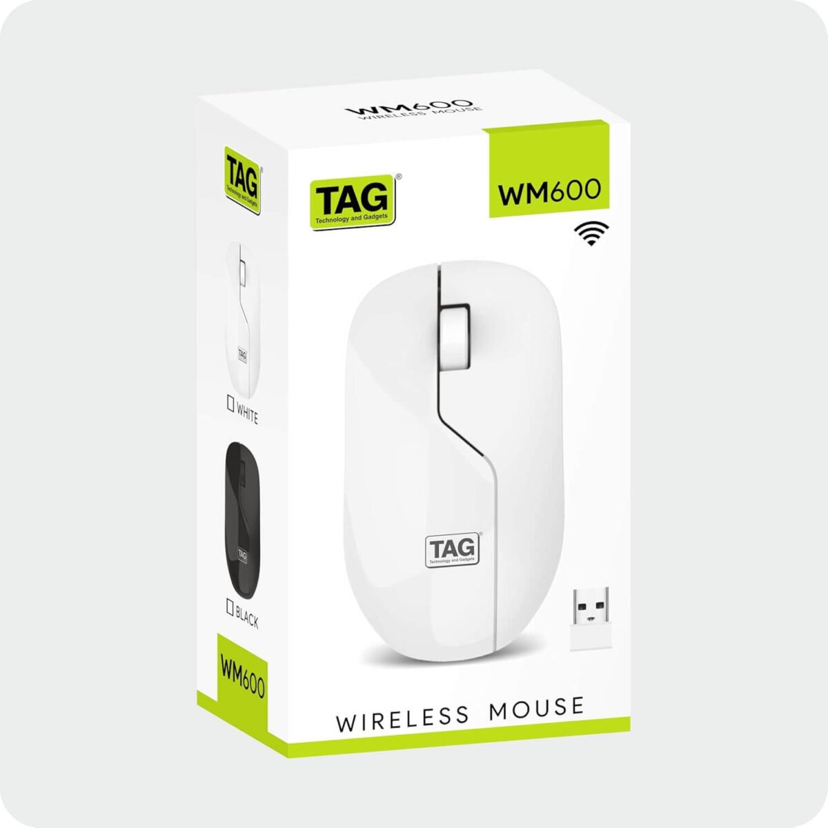 TAG WM600 Wireless Mouse 1200 DPI 2.4GHz USB Nano Receiver (White) - Image 6