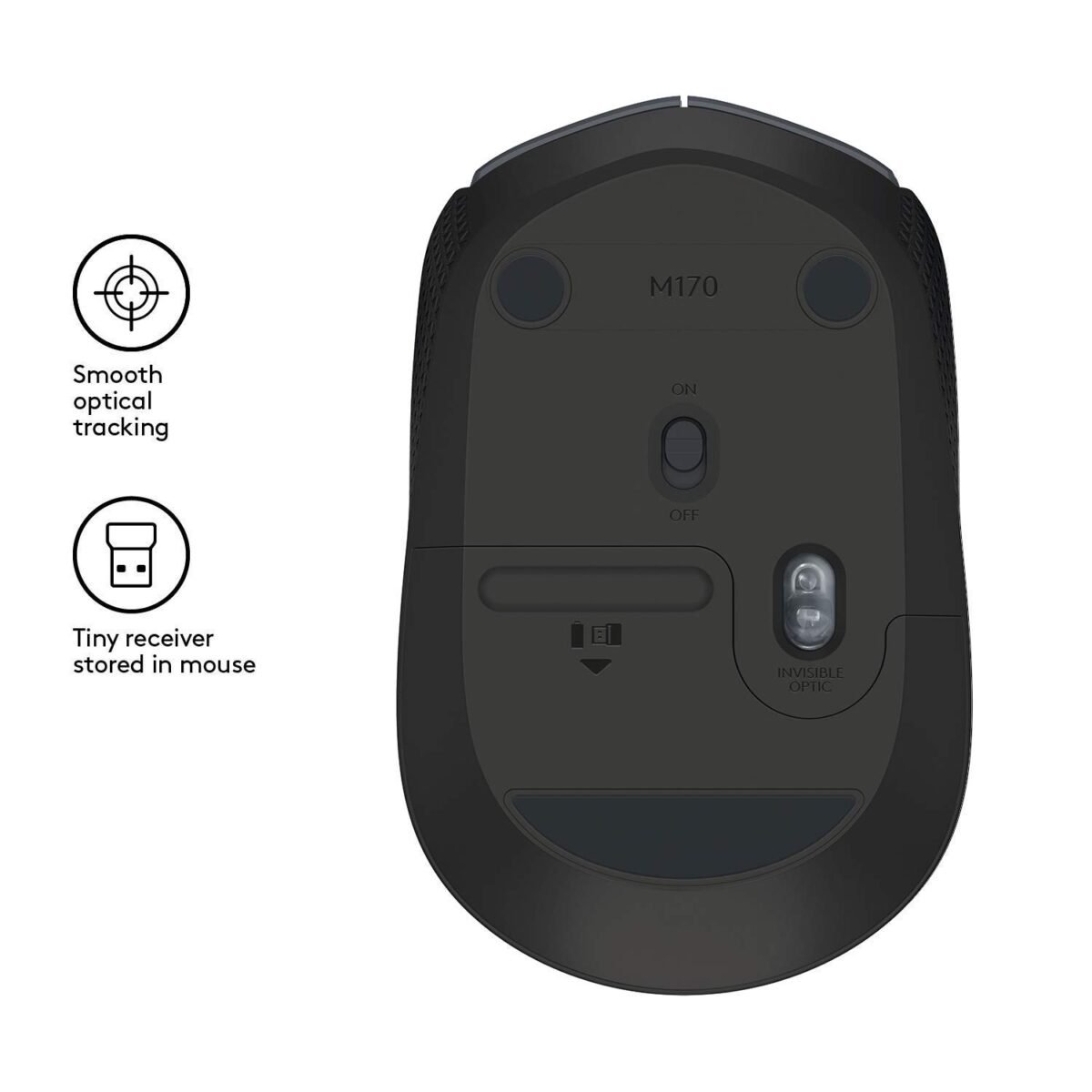 Logitech M171 Wireless Mouse Grey/Black - Image 3