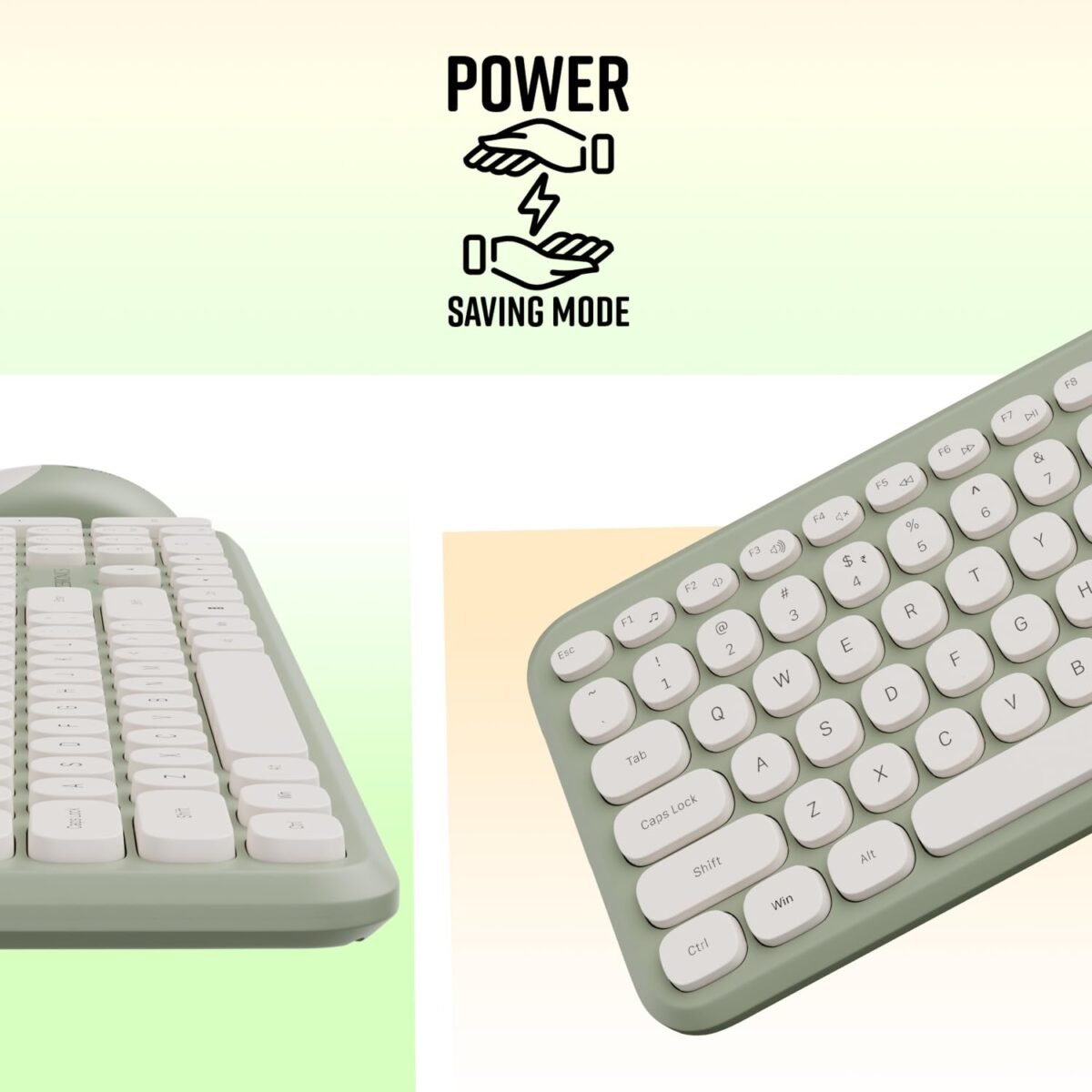 ZEBRONICS Companion 302 Wireless Keyboard & Mouse Combo - UV Printed Keys, Multimedia Keys (Green) - Image 3