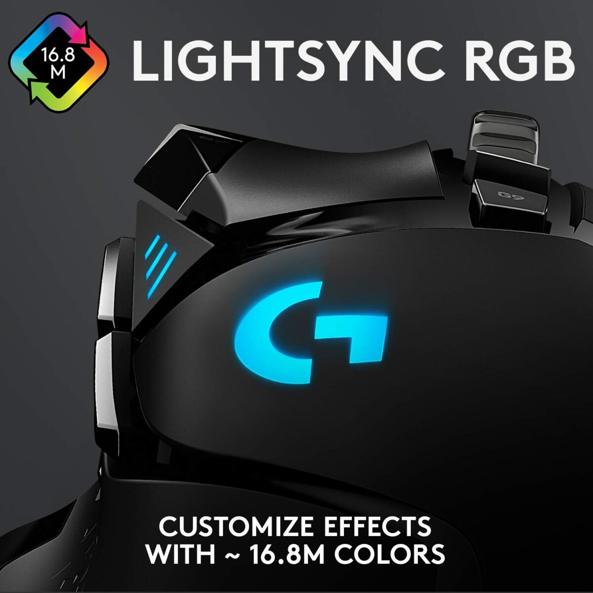 Logitech G502 Hero Wired Gaming Mouse - 25,600 DPI, RGB, 11 Programmable Buttons, Black - Image 3
