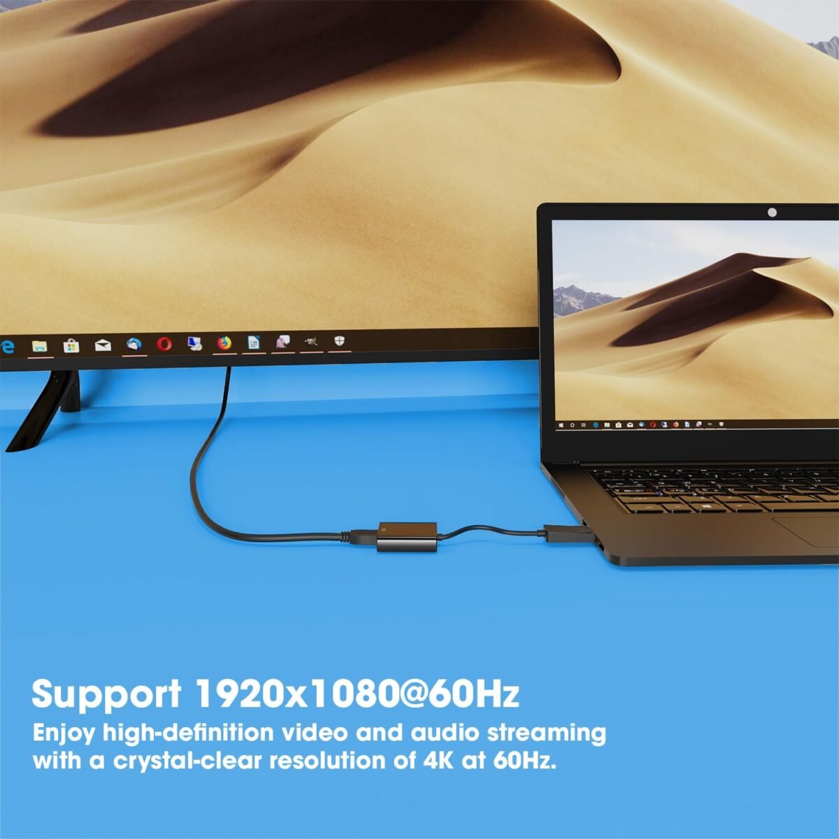 Display Port to HDMI Adapter, 1080p DP to HDMI Cable Male to Female - Image 4