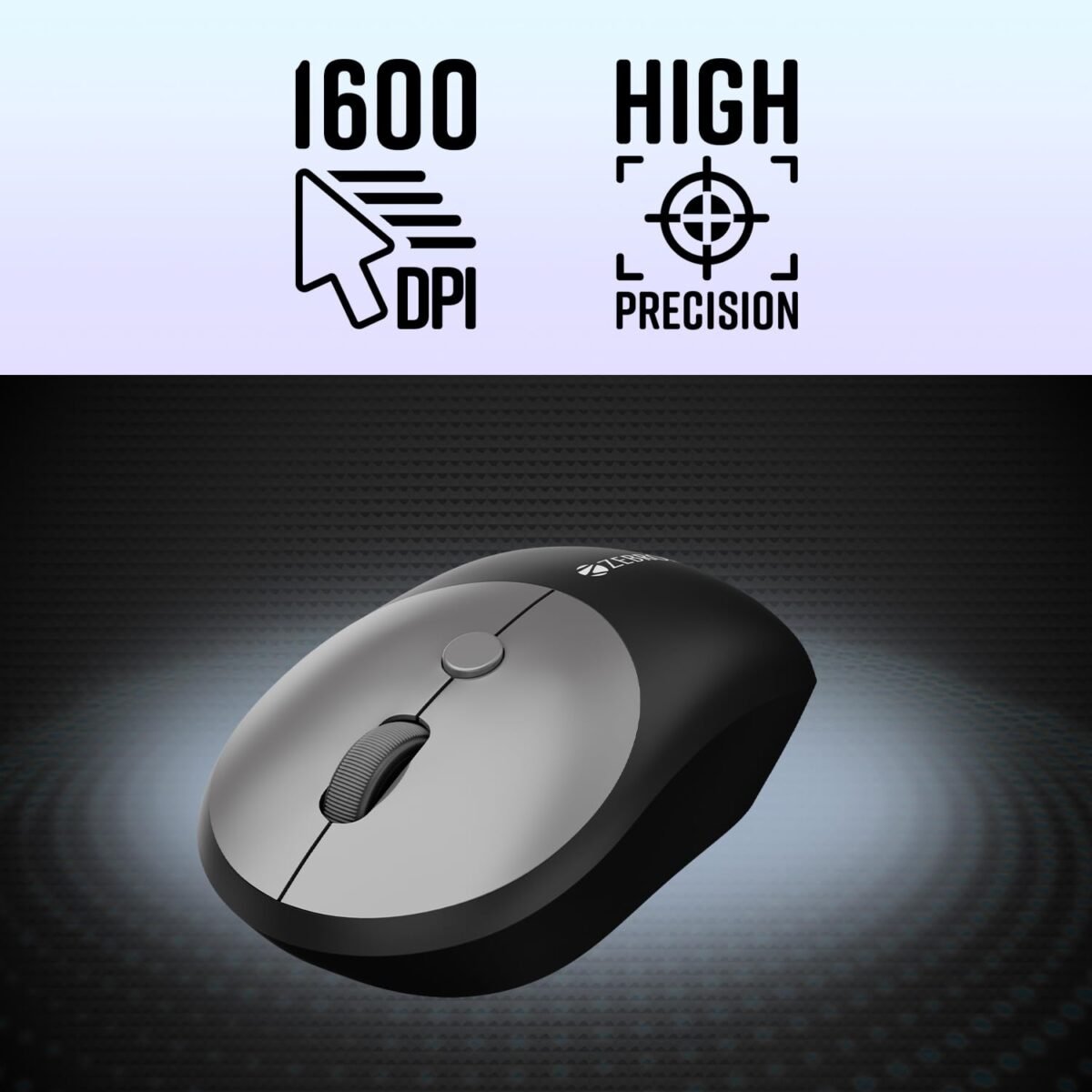 ZEBRONICS Companion 302 Wireless Keyboard & Mouse Combo - UV Printed Keys, Multimedia Keys (Black + Grey) - Image 3