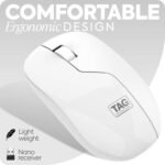 TAG WM600 Wireless Mouse 1200 DPI 2.4GHz USB Nano Receiver (White) - Image 3