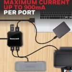 Honeywell Momentum Port 4-1 USB 3.0 Hub - Transmission Speed 5Gbps, Universally Compatible, Glossy Black - Image 5