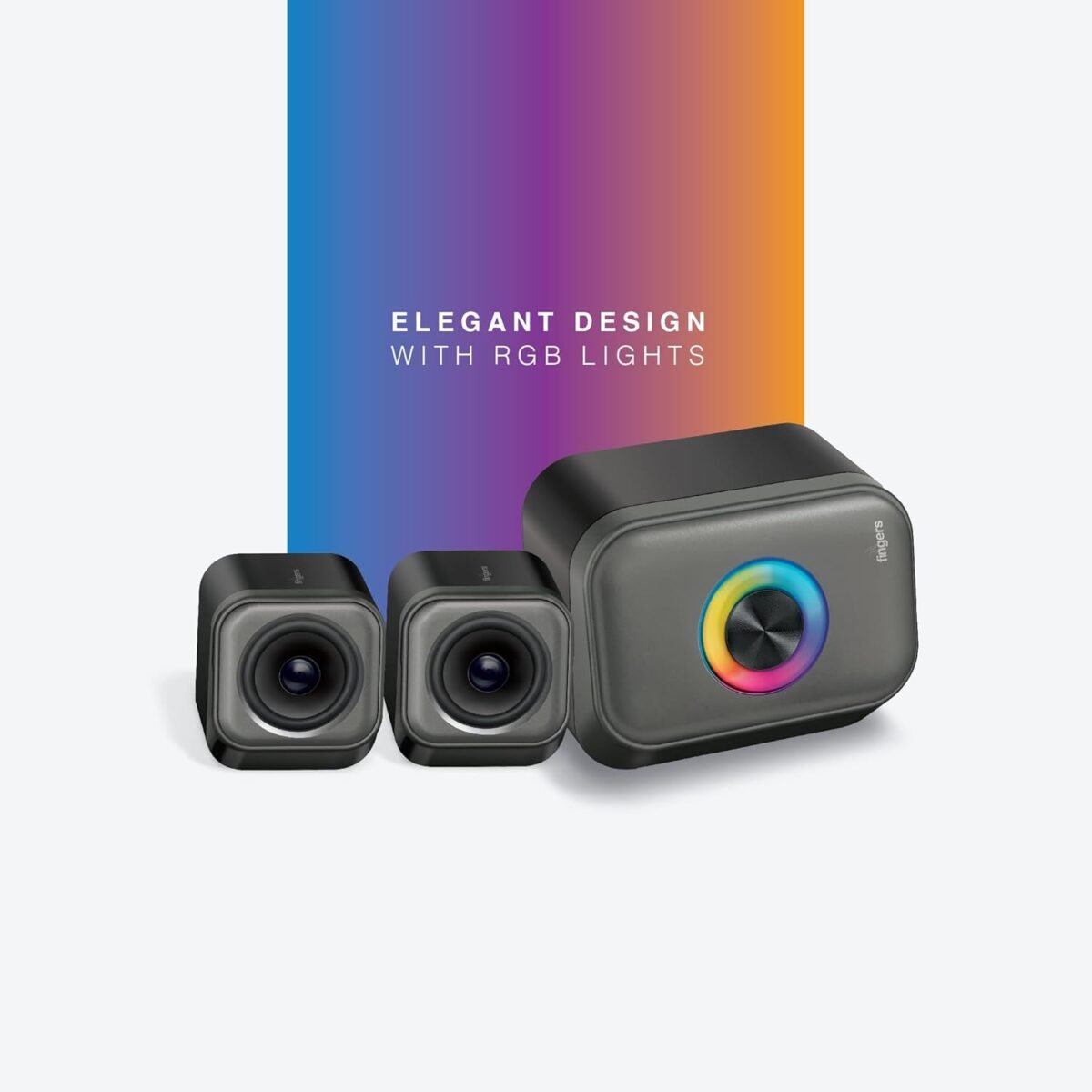 FINGERS StereoCuboid 2.1 Channel Multimedia Speaker Bluetooth AUX RGB 13W - Image 3