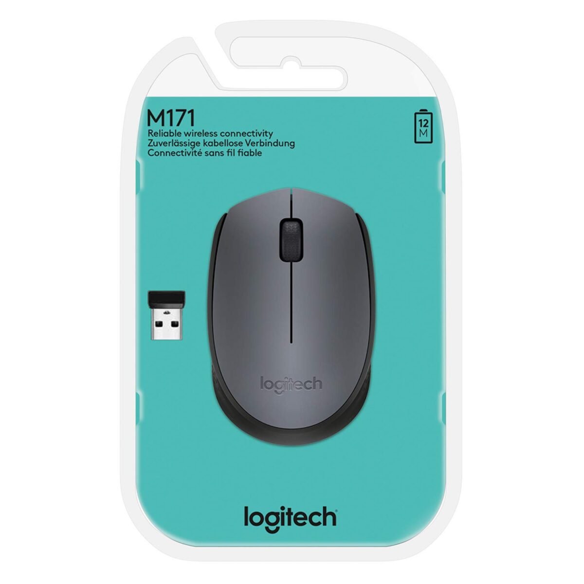 Logitech M171 Wireless Mouse Grey/Black - Image 6
