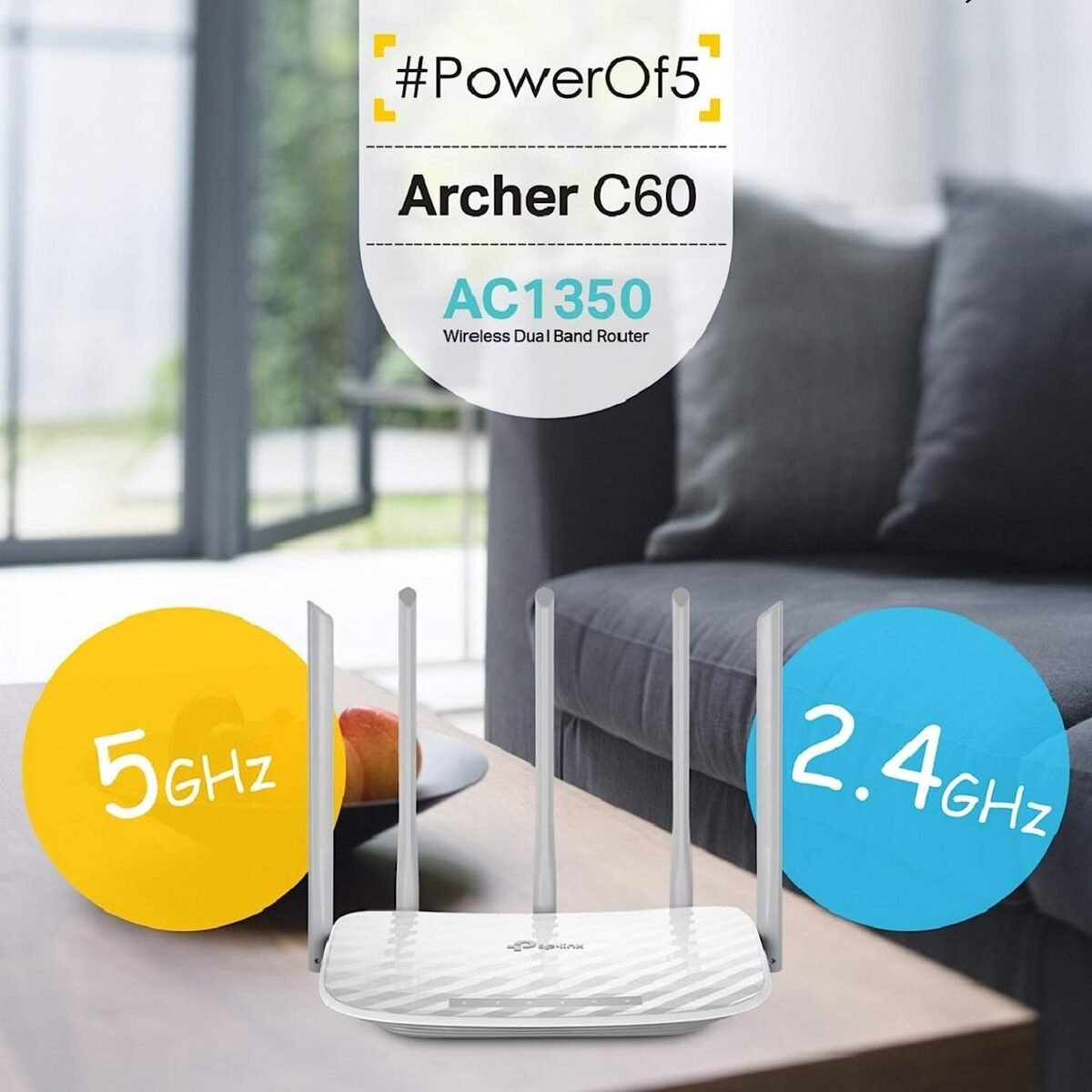 TP-Link Archer C60 AC1350 Dual Band Wi-Fi Router, 867 Mbps + 450 Mbps, Parental Control, Guest WiFi, MU-MIMO - White - Image 5