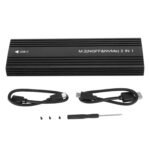 AdNet NVMe Enclosure PCIe M.2 2280 SSD Box, Type-C USB 3.1 Gen 2, 10Gbps Hard Disk Case with USB-C Cable – Black - Image 2