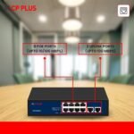 CP Plus 10-Port Fast Ethernet PoE Switch - 8 PoE, 2 Uplink, 30W Output - Image 3