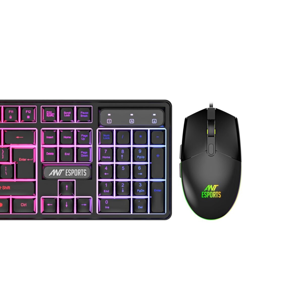 Ant Esports KM1650 Gaming Keyboard & Mouse Combo – Backlit Rainbow LED Keyboard & 3200 DPI Mouse (Black) - Image 2