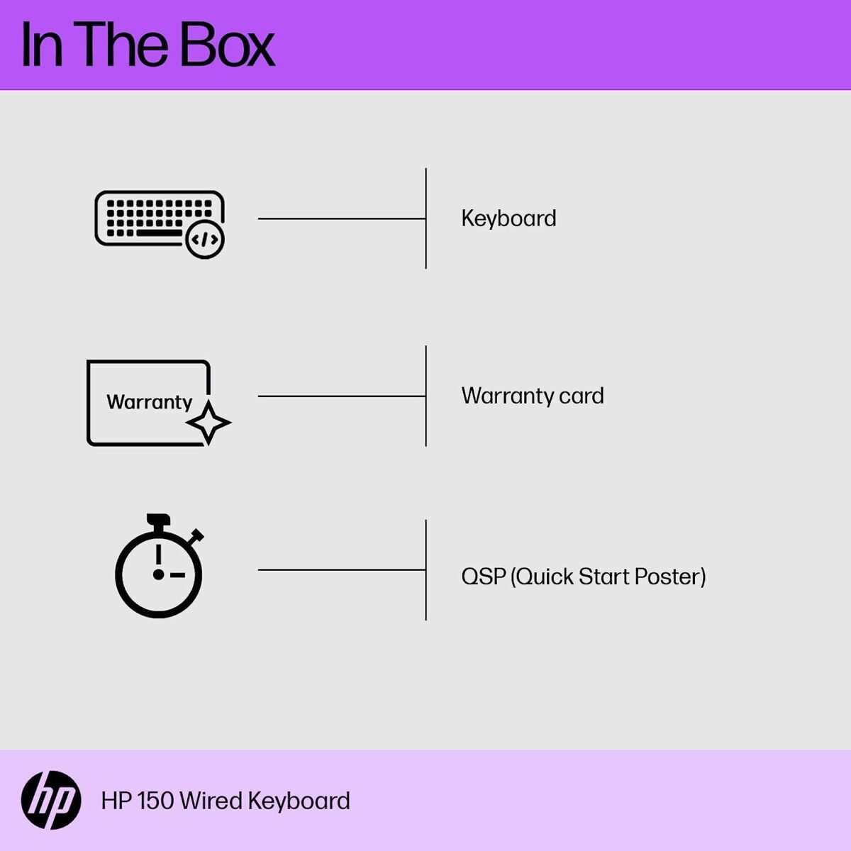 HP 150 Wired Keyboard - Quick, Comfy, Ergonomic Design - Image 2