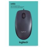 Logitech M90 Wired USB Mouse, 1000 DPI Optical Tracking, Ambidextrous, PC/Mac/Laptop - Black - Image 3