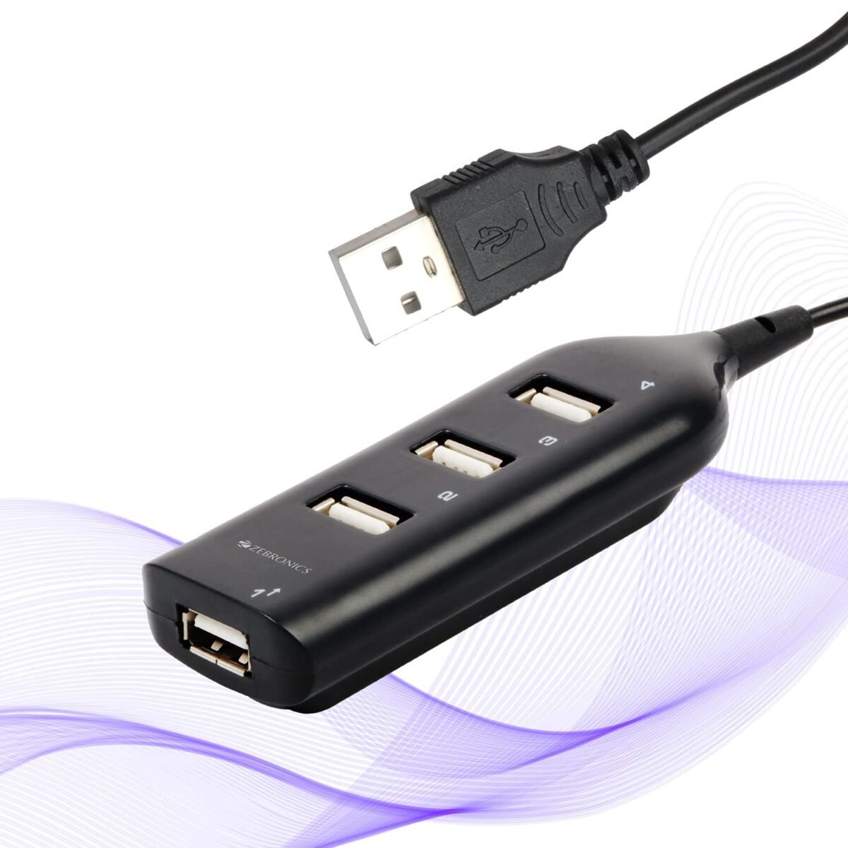 Zebronics ZEB-90HB USB Hub, 4 Ports, Pocket-Sized, Plug & Play - Image 2