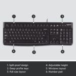 Logitech Plug and Play USB Keyboard K120 - Black - Image 3