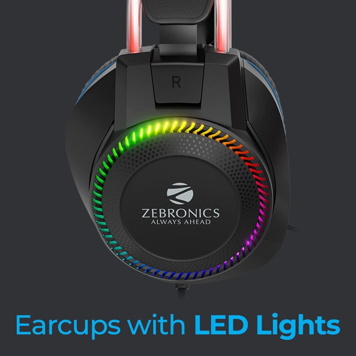 Zebronics Jet PRO Wired Gaming Headphone, LED, 40mm Drivers, 2m Cable, Mic - Image 3